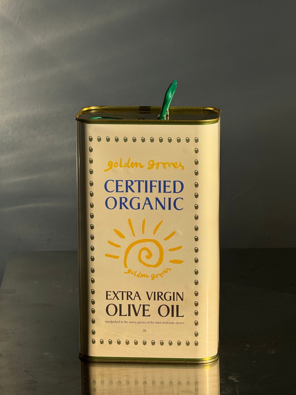 Golden Groves Organic Extra Virgin Olive Oil 3 litre tin