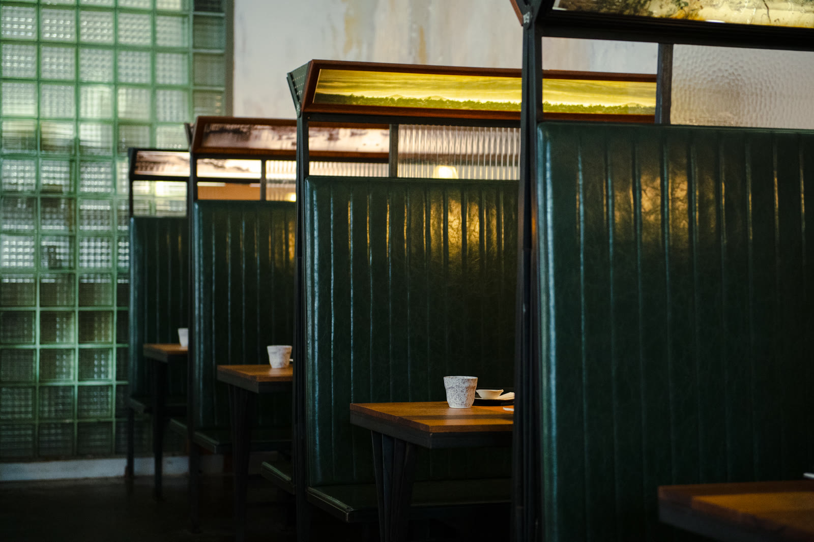 Booth seating inside the venue