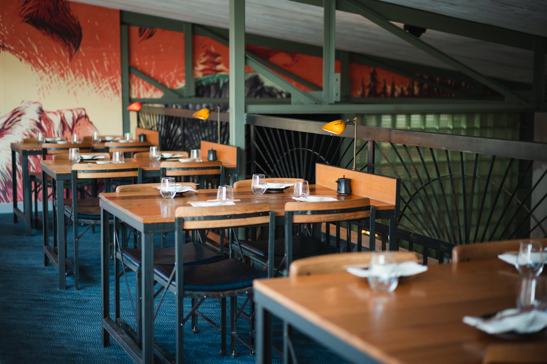 Tables on the mezzanine floor
