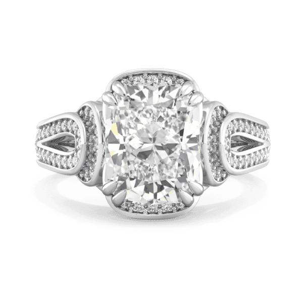 Cushion cut engagement ring