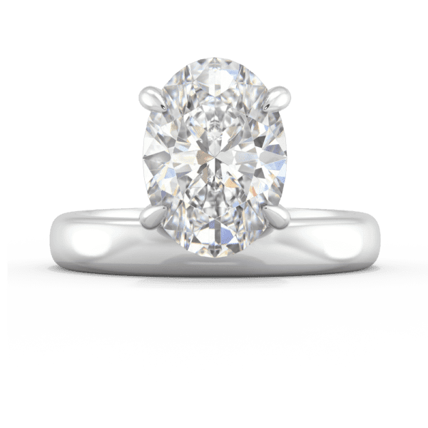 Oval solitaire engagement ring