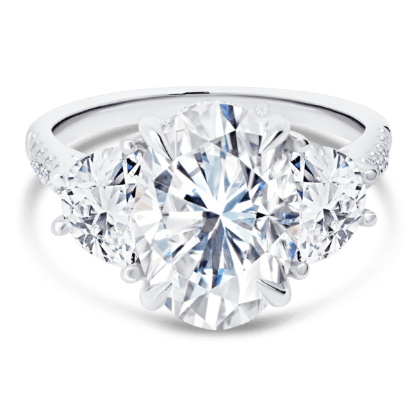 Three-stone trilogy engagement ring