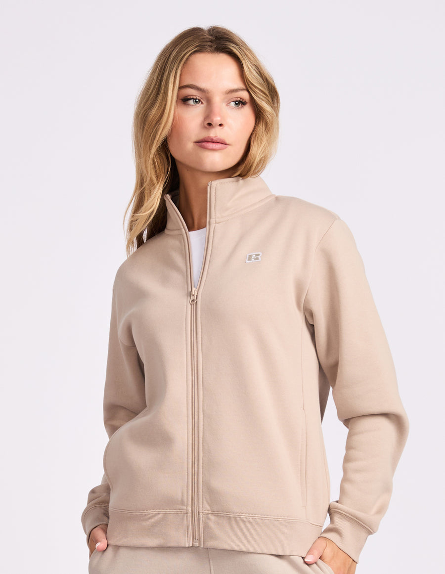 R Logo Trucker Zip Through Women’s Jacket in String